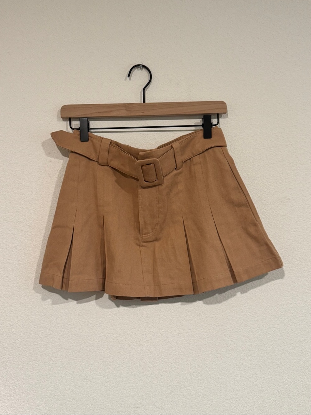 Pleated Mini Skirt with Belt
